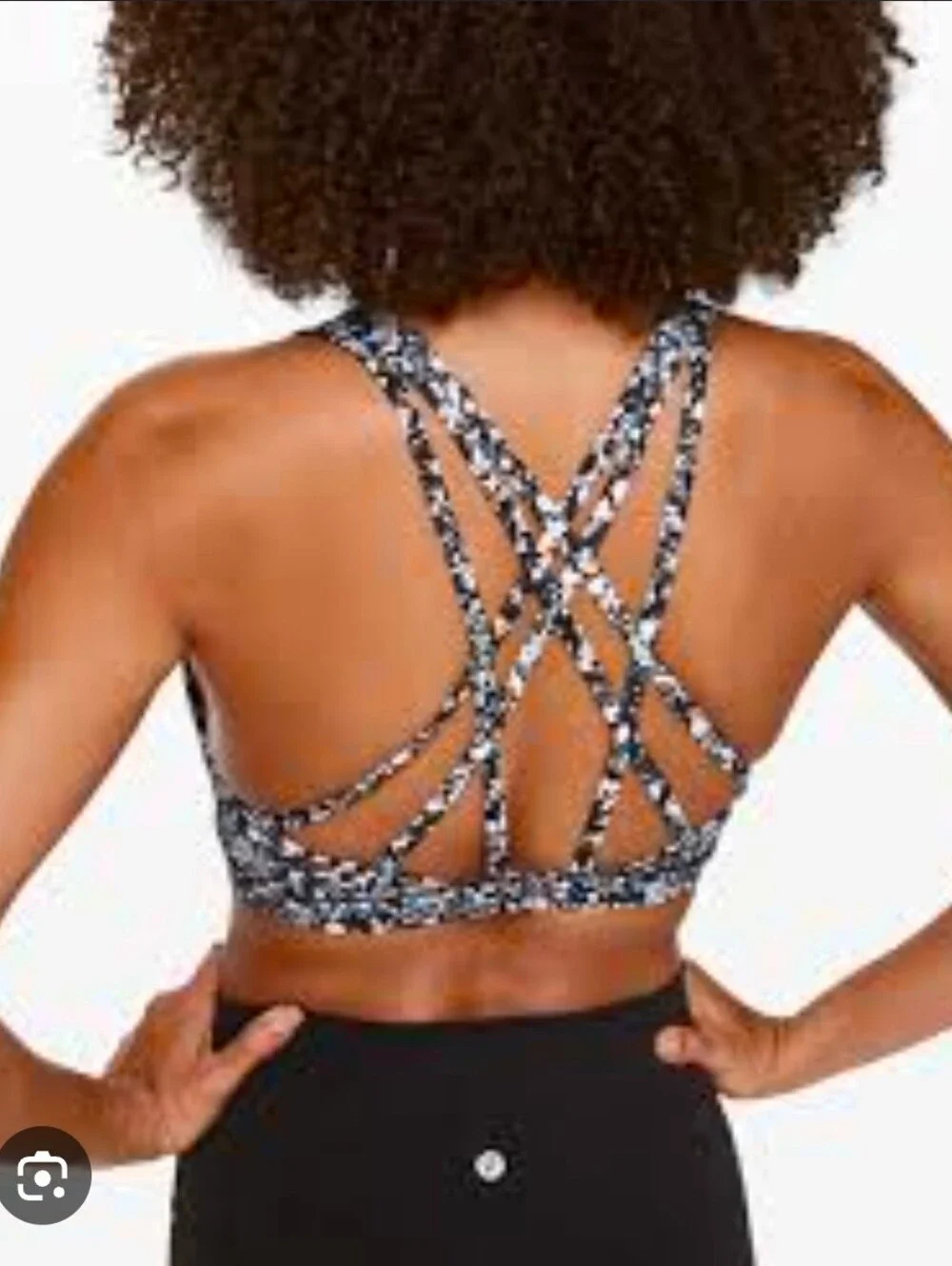 Lululemon Free to Be Serene High Neck Bra Night View White Black Size 4